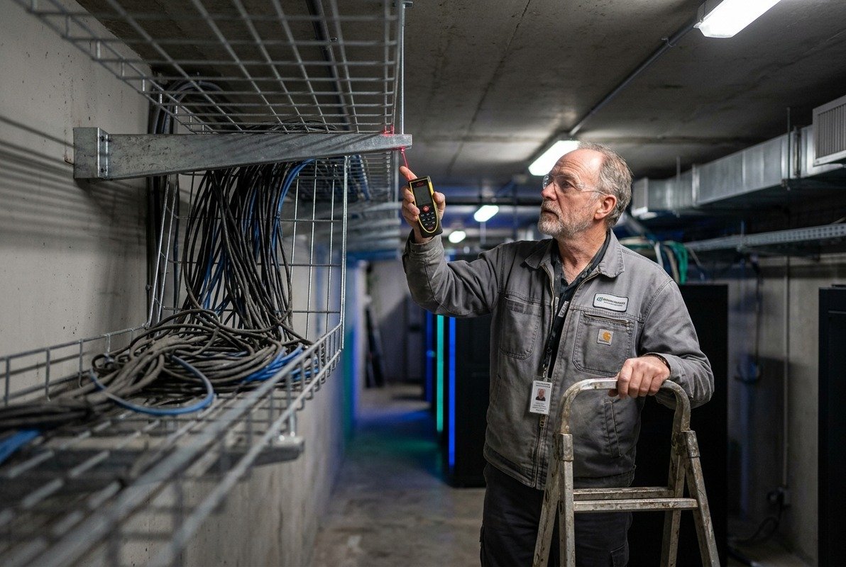 Calculating wire mesh cable tray size and load capacity for safe cable management (ID#3)