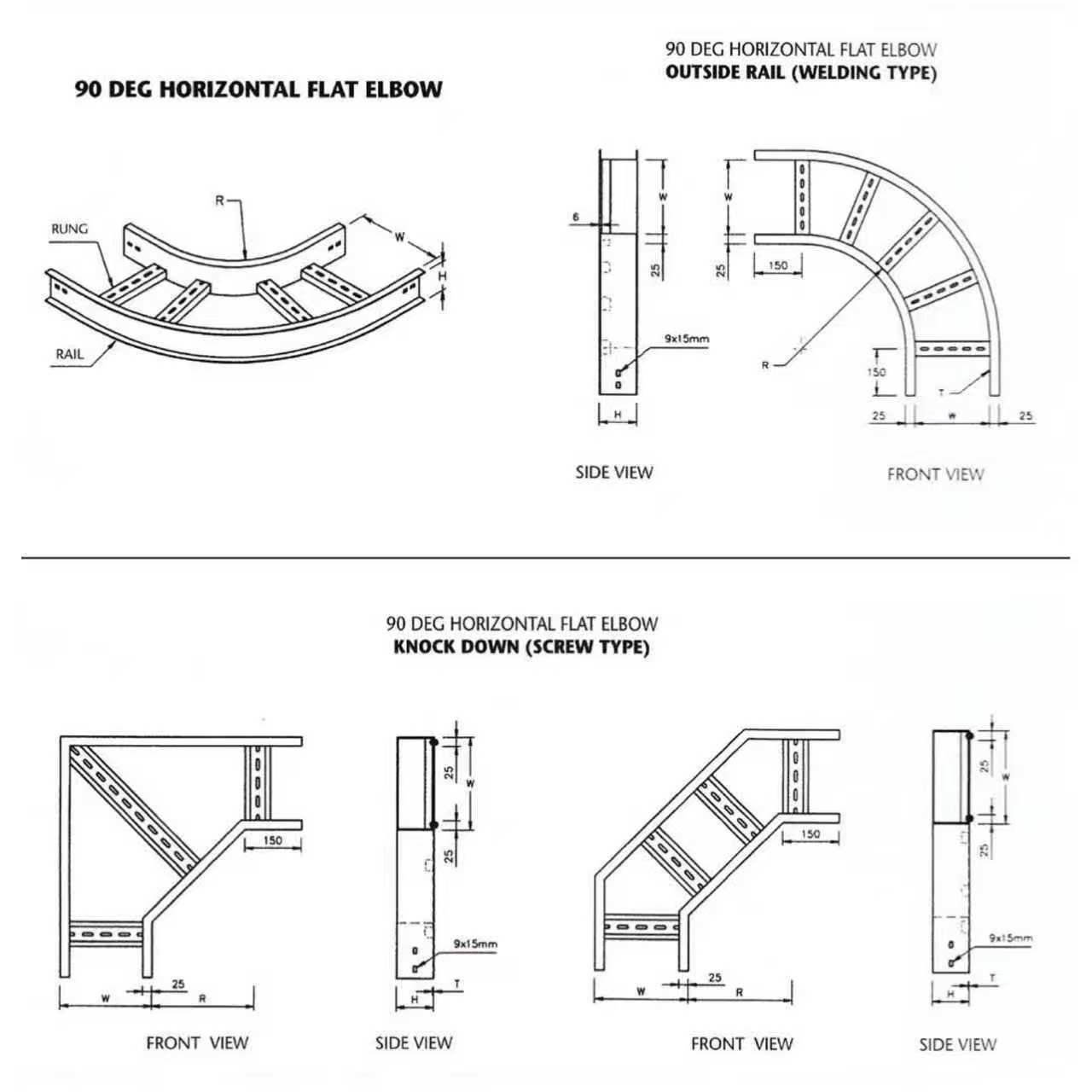 Tee vs Cross Fittings Comparison of tee and cross fittings for three-way and four-way cable tray junctions (ID#3)