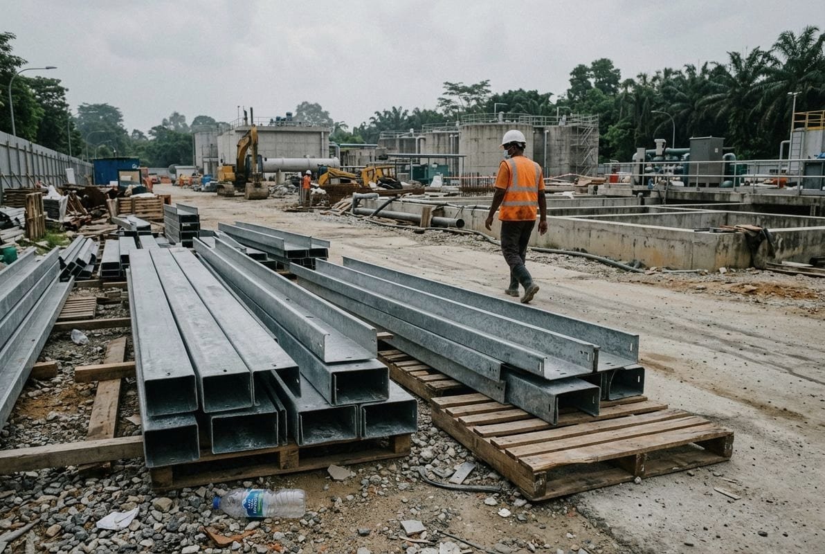 Hot-dip galvanized trough cable trays for corrosion protection in Singapore wastewater systems (ID#1)