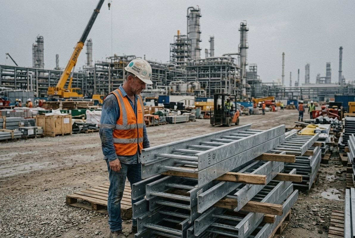 GI ladder type cable trays designed for crude oil refinery project infrastructure (ID#1)