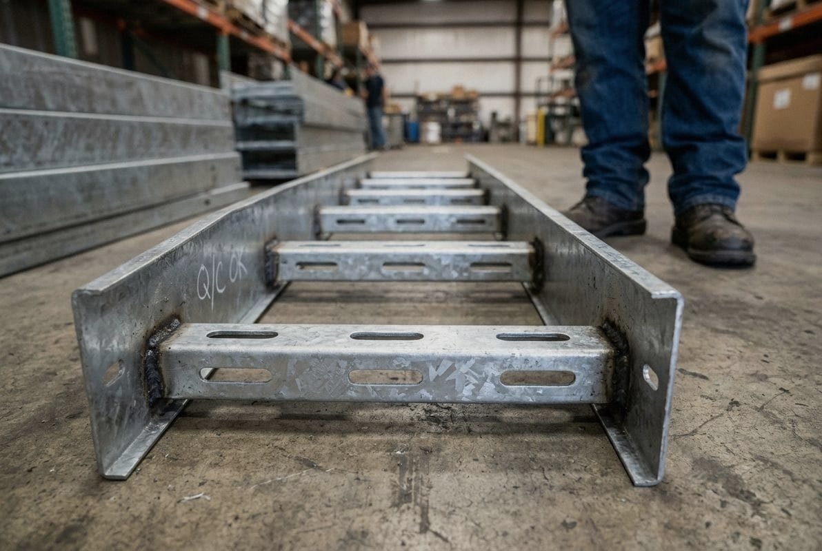Galvanizing Thickness for Corrosion Hot-dip galvanized ladder cable trays with 100 micron zinc coating for refinery corrosion resistance (ID#2)