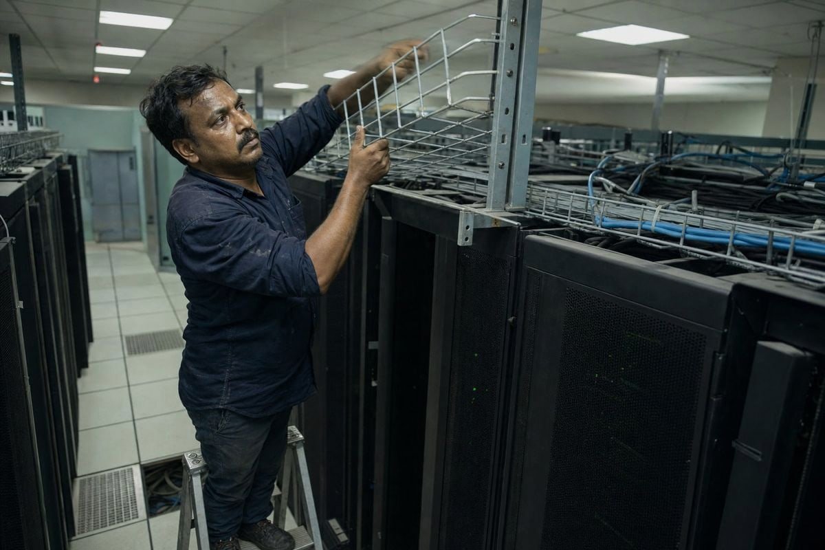 Wire mesh cable tray solution ideal for data center cable management (ID#1)