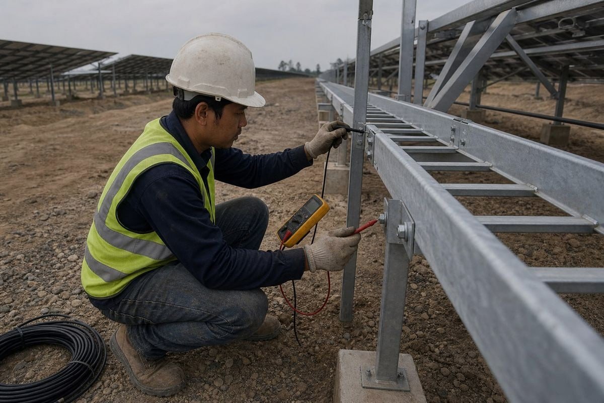 Quality standards checklist including BS EN ISO 1461 and ASTM A123 zinc coating thickness requirements (ID#4)
