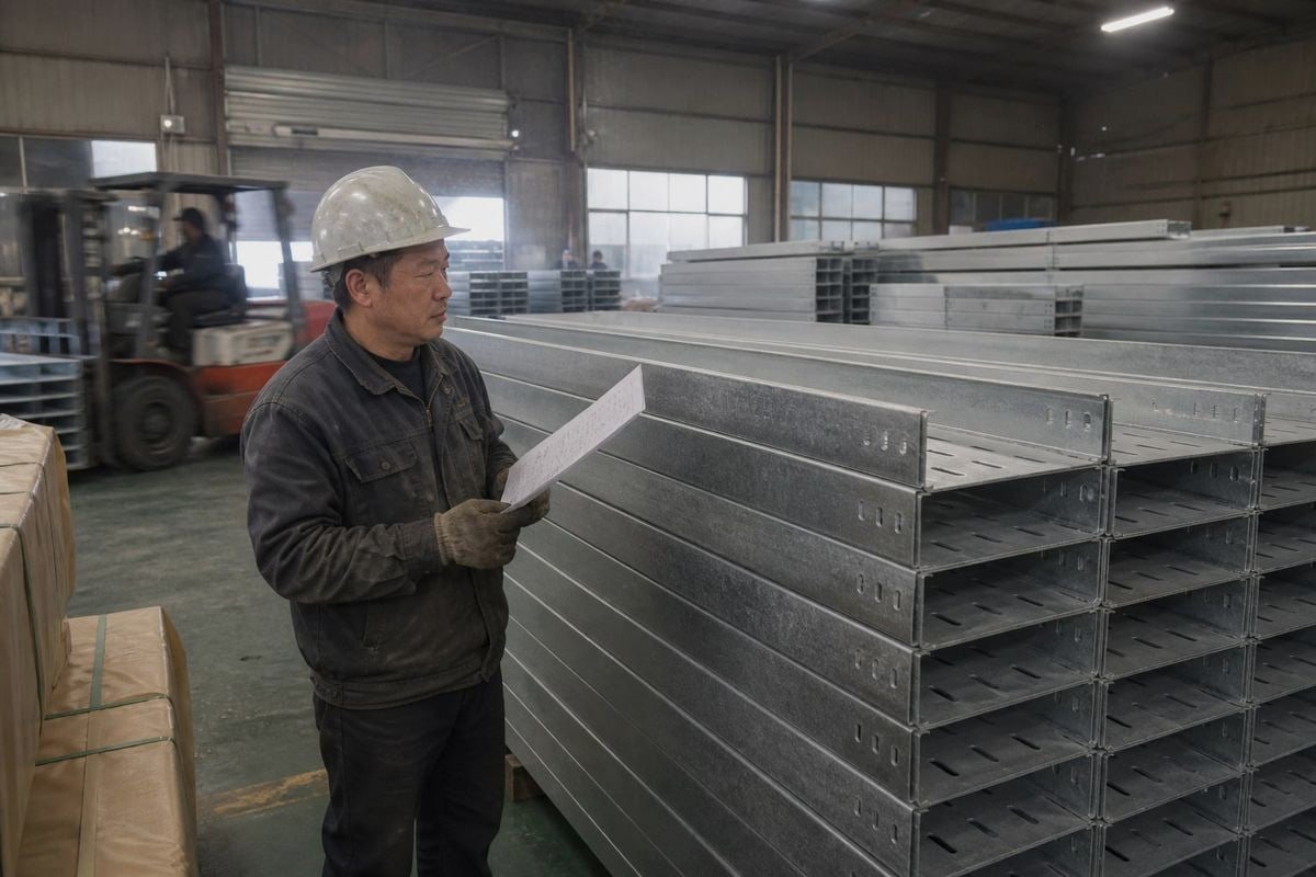 Hot dipped galvanized perforated cable tray for corrosion resistant cable management (ID#1)