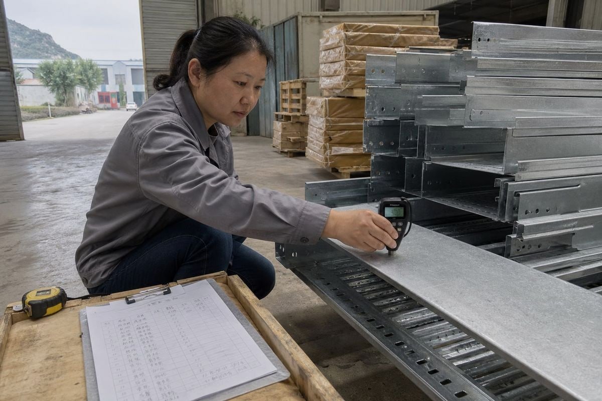 Zinc coating thickness measurement verified against ISO 1461 marine standards (ID#3)