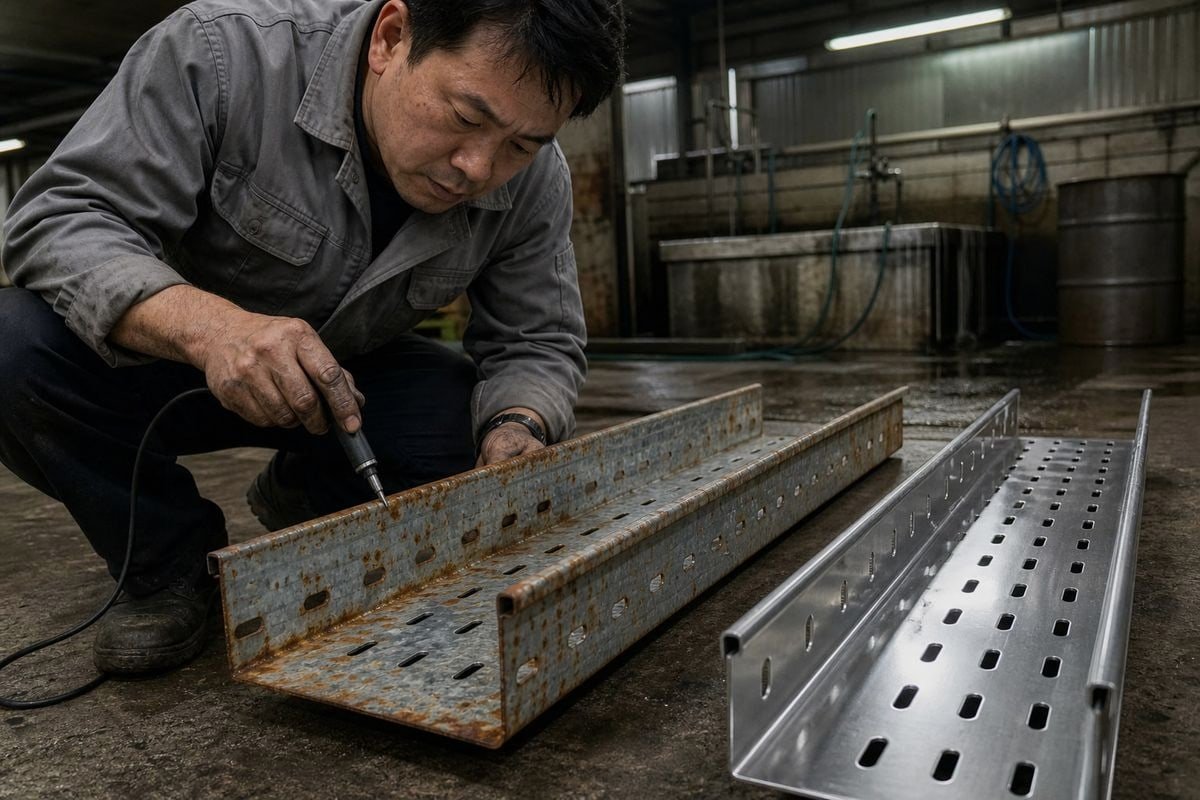 Comparison of SS304 versus galvanized steel and plastic for cable trunking corrosion resistance (ID#2)