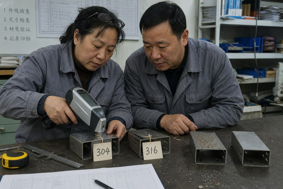 Comparison of 316 vs 304 stainless steel cable trunking corrosion resistance and molybdenum content (ID#2)