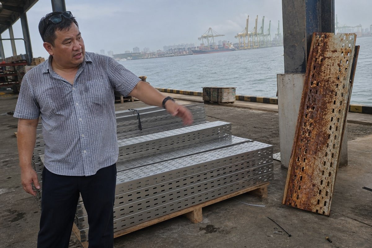 Best Installation Applications Offshore platform and coastal plant installation of stainless steel 316 perforated cable trays (ID#4)