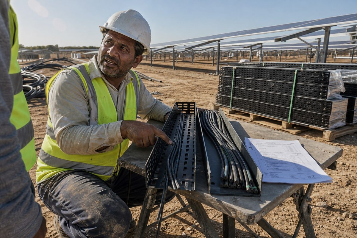 Perforated cable tray design enabling ventilation and reduced cable derating for power runs (ID#3)