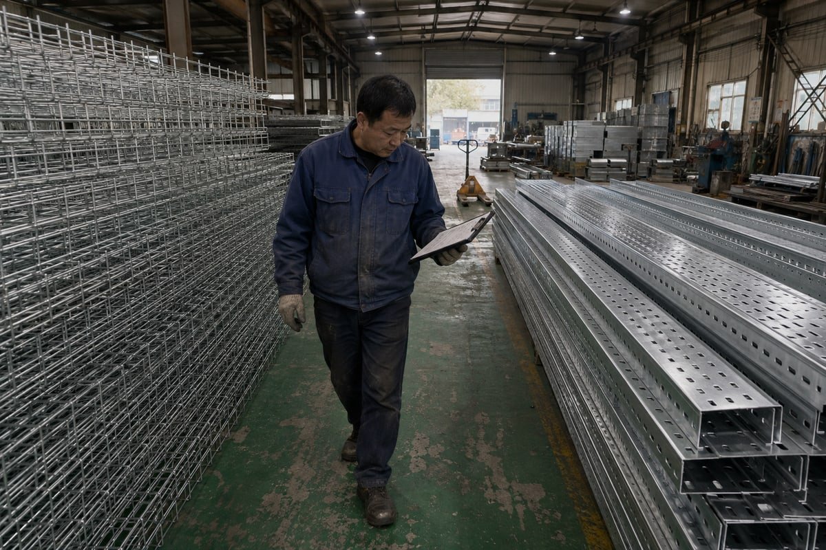Comparison overview of cable baskets versus cable trays for wiring systems (ID#1)