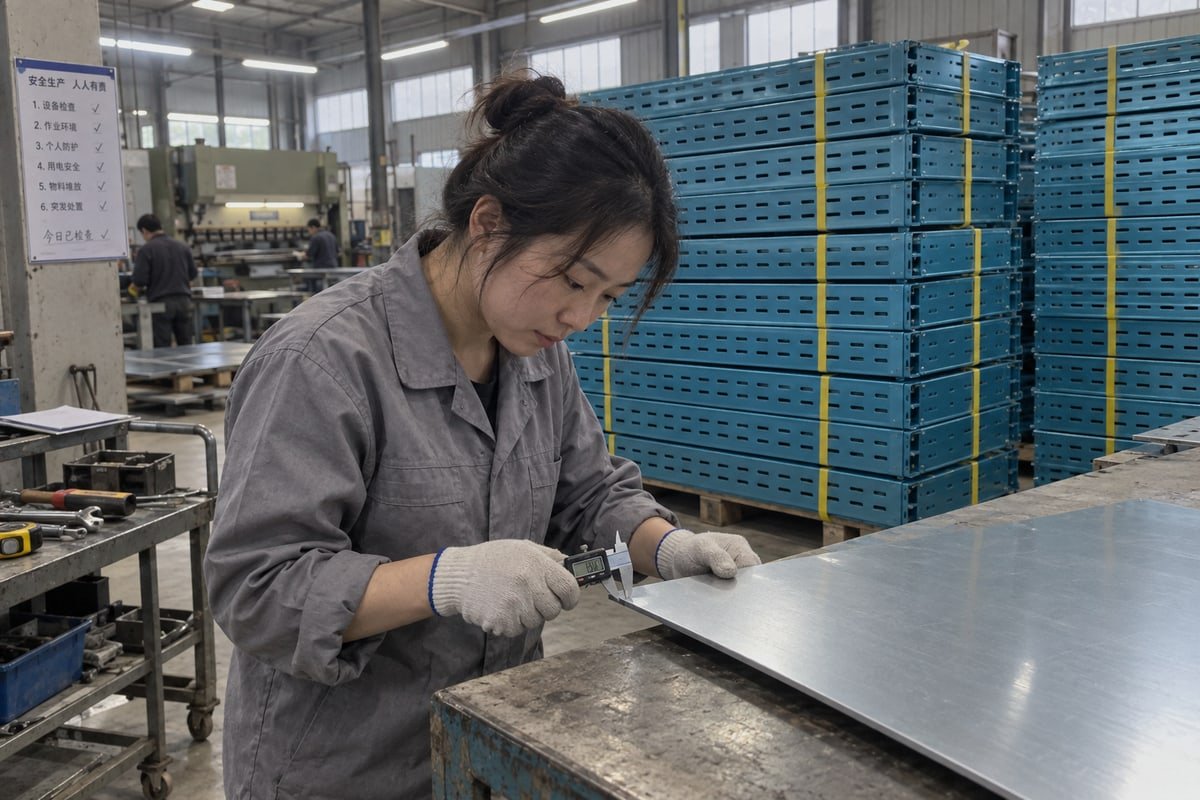 Aluminum alloy perforated cable tray materials with slotted base, side rails, 6063-T6 alloy (ID#2)