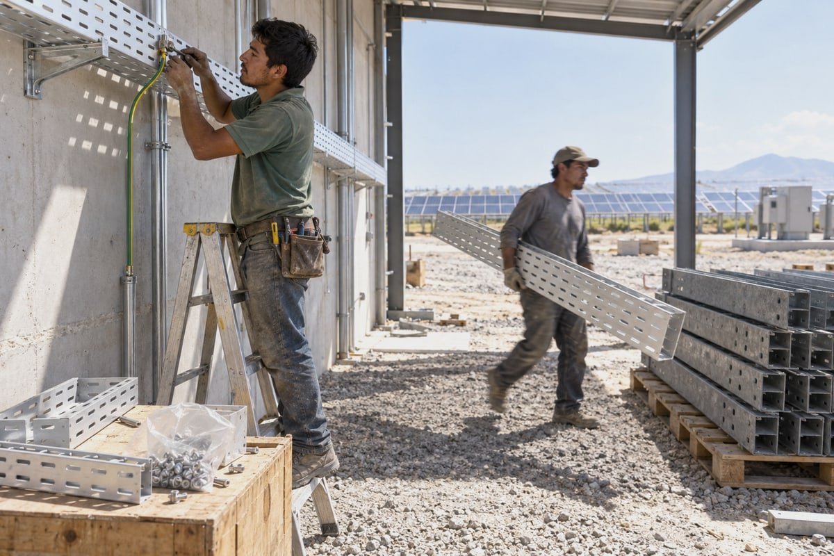 Industries and applications suited for aluminum alloy perforated cable tray installations like solar farms (ID#5)