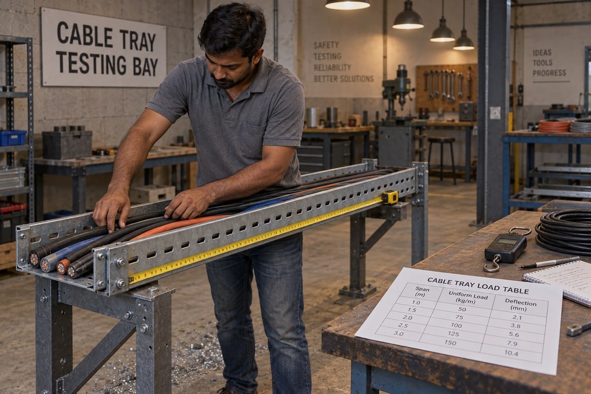 Calculating load capacity and size for aluminum cable trays using NEMA class tables (ID#3)