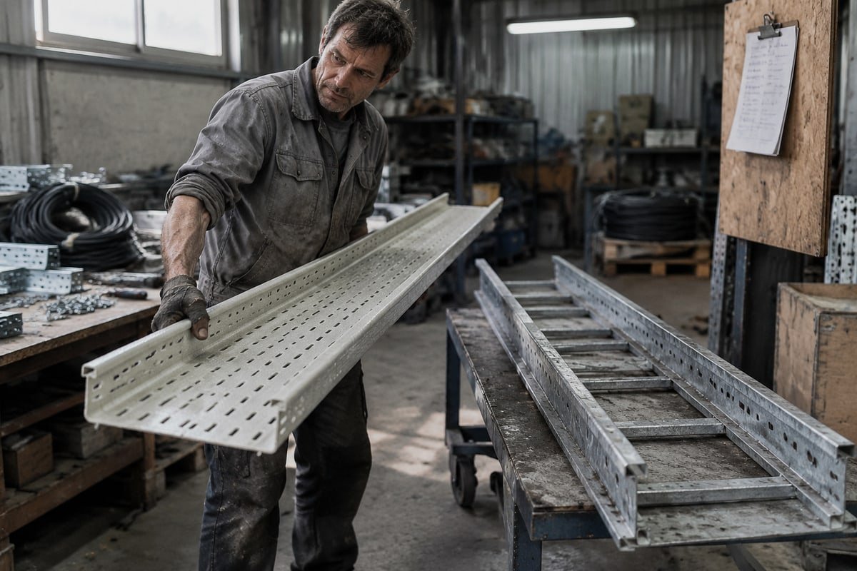 FRP vs Metal Trays Comparison of FRP/GRP perforated cable tray versus steel and aluminum trays (ID#2)