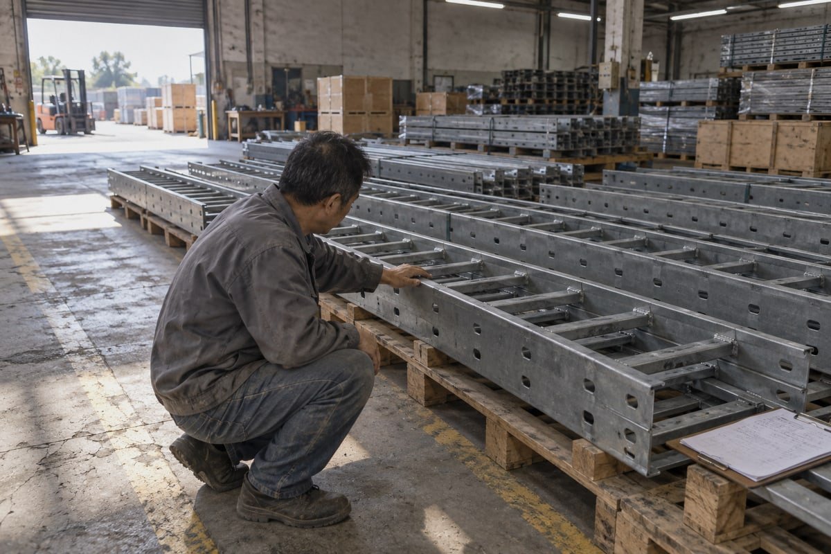 Zinc-magnesium-aluminum ladder-type cable tray structure for durable cable support (ID#1)