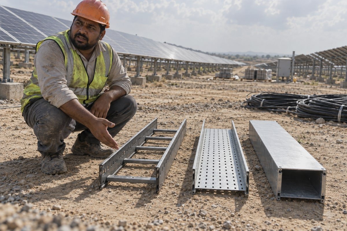 Ladder Tray Design Benefits Open-rung ladder cable tray design enabling heat dissipation and easy inspection (ID#3)