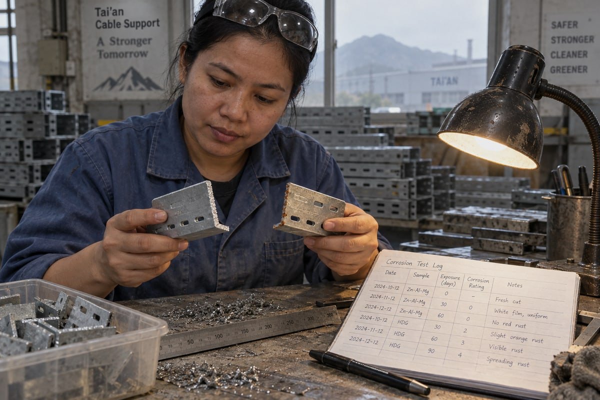 Zinc-aluminum-magnesium coating protects steel through sacrificial zinc, aluminum barrier, and magnesium film (ID#2)