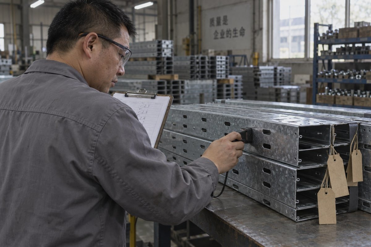 Verifying cable tray supplier quality through coating tests and certification standards (ID#3)